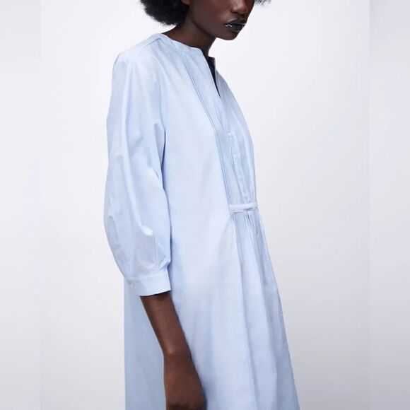 ZARA PIN TUCK TUNIC DRESS - Picture 7 of 9